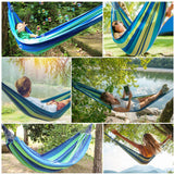 Hammock Outdoor Cotton Multi-person 260 X 150 Cm,doulbe Children's Swing Bed Garden,beach,terrace,veranda,or Backyard Lounging