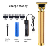 Hairdresser T-shaped bald hair clipper trimmer men's rechargeable lawn mower T-shaped contour hair clipper vintage hair clipper