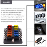Plastic Cover 6 Ways 12 Ways Blade Fuse Block 12V 24V Fuse Box Holder With LED Indicator Light For Auto Car Marine