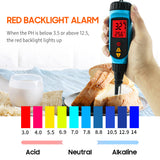 PH818M PH Meter for Food Processing 2 in 1 Food PH Tester Solution Temperature Meter LCD Backlight Digital PH Measuring Probe