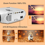 Projector with WiFi and Bluetooth 4K 1080P Projector 8000Lumen  Big Screen and Max 300'' Display Outdoor Projector