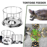 Stainless Steel Turtle Feeder Bowl Basin Food Dispenser Feeding Tool Multifunction Reptile Pet Supply Turtle Water Dish