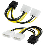 40Pcs 18cm 8Pin to Dual 4Pin Video Card Power Cord 180W Y Shape 8 Pin PCI Express to Dual 4 Pin Molex Graphics Card