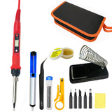 80W Digital Electric Soldering Iron Set Kit Welding Iron Staion 110V 220V with Soldering Paste Flux Tips Stand  Tool Bag