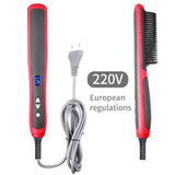 Electric Hair Straightener Hot Comb Flat Iron Multifunctional Hairstyles and Tools LCD Display Digital Straightening Brush Care