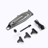 Kemei New All Metal Professional Hair Clipper Men USB Electric Cordless Hair Trimmer T-Blade carving Bald head Hair cut Machine