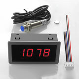 4 Digital LED Tachometer Gauge RPM Speed Meter with Hall Proximity Switch Sensor Red Blue Green 10-9999RPM DC 8-24V