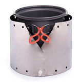2 Pcs Portable Stove Windscreen Titanium Camping Stove Wind Shield Windshield for Outdoor Cooking Gas Stove L & M