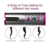 Rechargeable Automatic Hair Curler Women Portable Hair Curling Iron LCD Display Ceramic Curly Rotating Curling Wave Styer