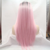 Wig Ladies Hair Cover Gradient Color Air Bangs Black on the Top of the Head
