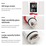 Professional Temp PH Meter Digital Water Quality Purity Tester Temperature Pen Acidometer Detector for Pool Laboratory Aquarium
