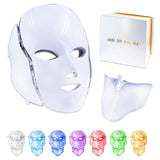 Beauty Machine 7 Colors Light LED Facial Mask With Neck Skin Rejuvenation Face Care Treatment Beauty Anti Acne Therapy Whitening