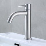 Bathroom Washbasin Faucet Small Single Handle Sink Tap Chrome Brass Single Hole Cold Water Tapware