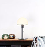 Nordic Chrome White Hemisphere Glass Metal Table Lamp Home Bedside Desk Lamp Art Fixture LED Suspension Lamps TA104