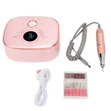Nail Grinding Machine Rose Gold Rechargeable Nail File Machine Long Lasting Low Noise for Home