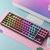 87 Keys Gaming Wired Mechanical Keyboard Pudding Keycap Blue Switch RGB Backlit Teclado Gamer for PC Laptop