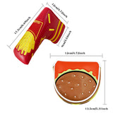 Golf Putter Cover Hamburg French Fries Pattern Magnetic Closure PU Leather Durable Golf Head Cover for Blade Putter Protector