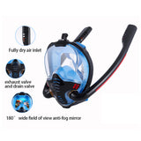 Professional Snorkeling Mask Double Tube Silicone Full Dry Diving Mask Swimming Mask Diving Self Contained Underwater Breathing