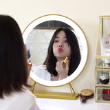 Desktop Bluetooth three color LED light cosmetic mirror Special cosmetic mirror with light Multifunctional desk lamp mirror