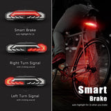 Bike Alarm Rear Tail Light With Turn Signal Wireless Waterproof Remote Control USB Bicycle Taillight Warning Brake Light