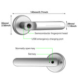 Hotel USB Rechargeable Anti Theft Fingerprint Door Lock Home Security Smart Biometric With Keys Entry Electronic Apartment