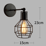 Loft American Iron Black Lampshade Wall Lamp Vintage Cage Guard Sconce Loft Lighting Fixture Modern Indoor Lighting Wall Lamps
