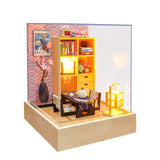 DIY Wooden Dollhouse Assembled Sushi Dessert Shop Miniature with Furniture Doll House Casa Toys for Children Adult Gifts