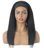 Headband wig ladies long straight hair black chemical fiber headband wig headband wig