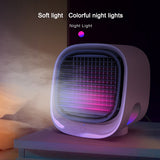 Mini USB Air Conditioner Air Cooler Fan Desktop Air Cooling Fan Humidifier Purifier For Office Bedroom With 7 Colors Light