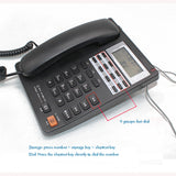 Corded Landline Telephone with FSK / DTMF Caller ID, 9 Fast Dial, Volume Adjustment, Wall Mountable Phone for Home Office