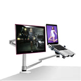 OA-7X Multifunction Monitor + Laptop Holder Height Adjustable Dual Arm 360 Degree Rotation Desktop Aluminum Alloy Stand