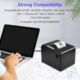 Thermal Receipt Printer 80mm Desktop Direct Thermal Printing USB+LAN Connect 300mm/s High Speed with Auto Cutter Support ESC/POS