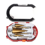 6Pcs HSS Steel Titanium Coated Step Drill Bit Hole Cutter Stepped Up Metal Tool 4-12 4-20 4-32 / 3MM 6MM 8MM