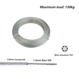 30M Cable Railing Garden Wire Kit Wire Fence Roll Kit/Outdoor String Light Suspension Kit, Cable Rope, Turnbuckle Wire