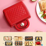 220V Household Electric Waffle Maker Multifunctional Bread Sandwich Baking Pot Machine For Breakfast With 7 Plates