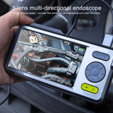 NTS500B Endoscope 5 Inch IPS 3 Lens Monitor 1080P HD Borescope with Adjustable LED Light Semi-Rigid IP67 Waterproof Snake Camera
