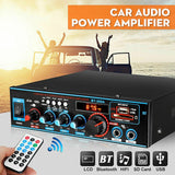BT-309A 220V 800W Bluetooth 5.0 Amplifier For Speakers 2.0 Channel Car Audio Power AMP Bass HIFI Music Player EU Plug