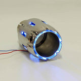 Unil Car Exhaust Tail Throat Blue Red LED Stainle Steel muffler Spray Device Light Modulator Styling 63mm