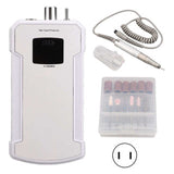 Electric Nail Drill Machine White Nail Grinding Machine 35000RPM LCD Adjustable Portable for Manicurist for Salon