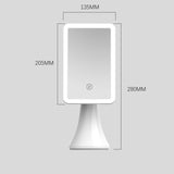 Led Makeup Mirror Touch Screen Mirror With Led Light Adjustable Light Desk Cosmetic Mirrors Flexible Rectangle Beauty Tools