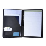 A4 Multifunctional Business Portfolio Padfolio Folder Document Case PU Leather with Business Card Holder Memo Note Pad
