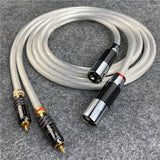 Hi-end HIFI Audio Line 5N OCC Crystal Silver RCA To XLR Male &amp; Female Cable Carbon Fiber Plug
