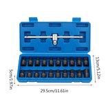 21 Pcs Universal Drain Plug Socket Set Oil Sump Plug Key Remover Tool 3/8' Drive Chrome- Vanadium Steel for Automotive