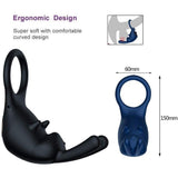 Vibrating Cock Ring Double Pleasure for Couples Male Erection Enhancer Female Clit Stimulation Massager Achieve Common Climax