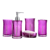 5pcs Lotion Bottle Household Toothbrush Holder Bathroom Accessory Set Soap Box Mouthwash Cup Hotel Acrylic Washing Tool Gift