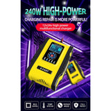 7 Stage Intelligent Car Battery Charger 12V 24V 12A Motorcycle Full Automatic LiFePo4 Gel AGM with LCD Display