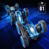 Free Dropshipping 360 Degree Flip Kids Robot RC Cars Toys for Gifts RC Car 2.4G 4CH Stunt Drift Deformation Buggy Car Roll Car