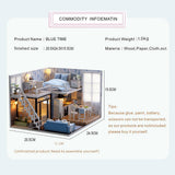 CUTEBEE DIY Doll House Wooden Doll Houses Miniature Dollhouse Furniture Kit with LED Toys for Children Christmas Gift  L023