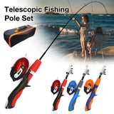 Kit Fishing Kids Fishing Pole Set With Telescopic Fishing Rod & Spinning Reel Baits Hooks Saltwater Freshwater Travel Pole Set