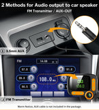 LCD Screen Folder MP3 Music Player QC3.0 Bluetooth Car Charger Fast FM Transmitter Handsfree Kit With TF AUX USB